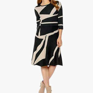 Gabby Skye Womens L Sweater Dress Geometric Print READ
